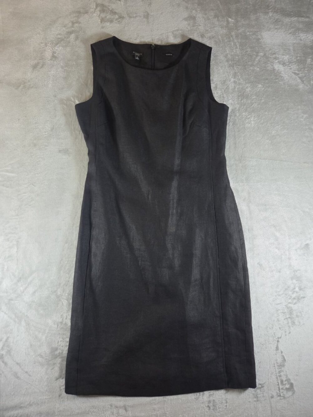 Talbots Black Pure Irish Linen Sleeveless Sheath Dress Sz 8